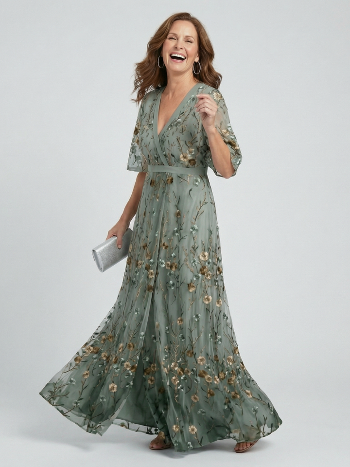 Selora | Halter Bloom Flow Maxi Dress.