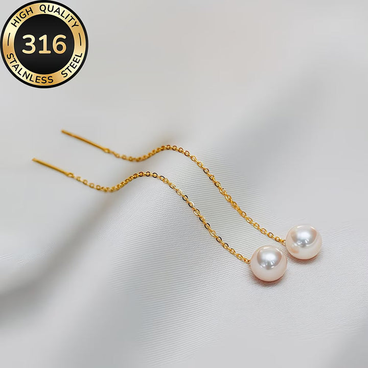 Long Tassel Pearl Earrings