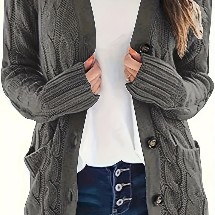 Harriet | Plus Size Cable-Knit Button Cardigan
