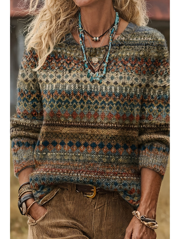 Ivy | All-Over Print Crew Neck Sweater
