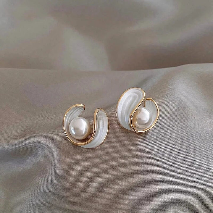 Timeless Gold Pearl Stud Earrings