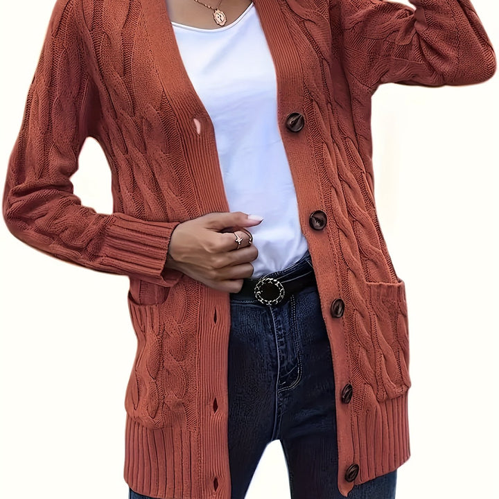 Harriet | Plus Size Cable-Knit Button Cardigan