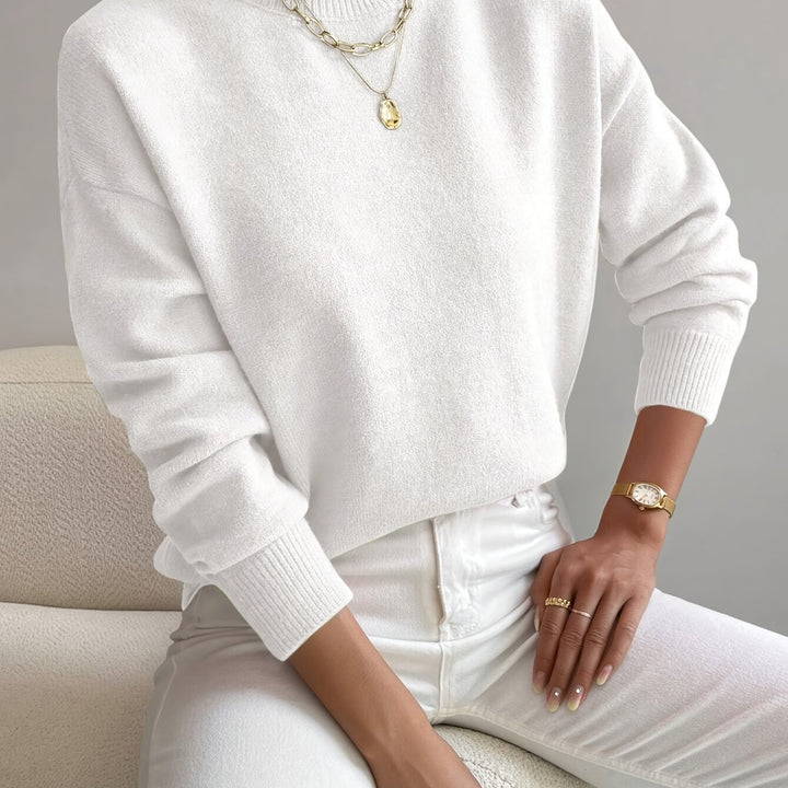 Rosalie | Mock Neck Drop-Shoulder Pullover