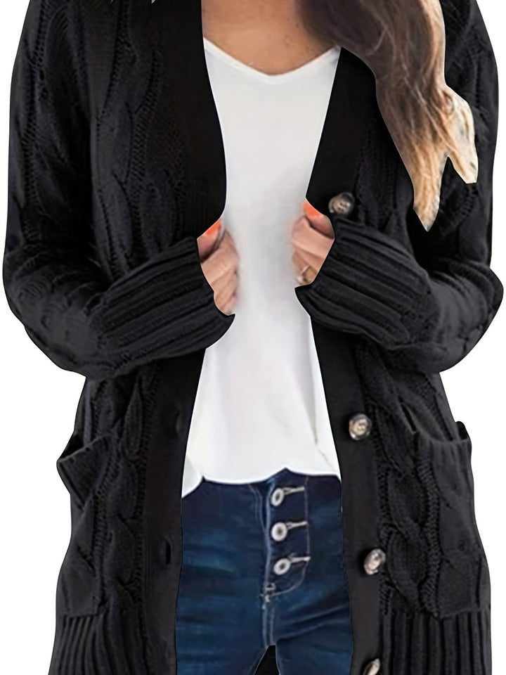 Harriet | Plus Size Cable-Knit Button Cardigan