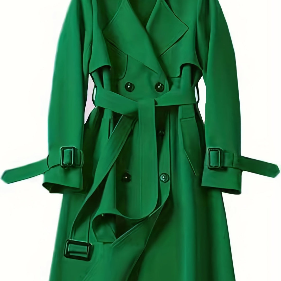 Genevieve | Double-Breasted Knee-Length Trench Coat