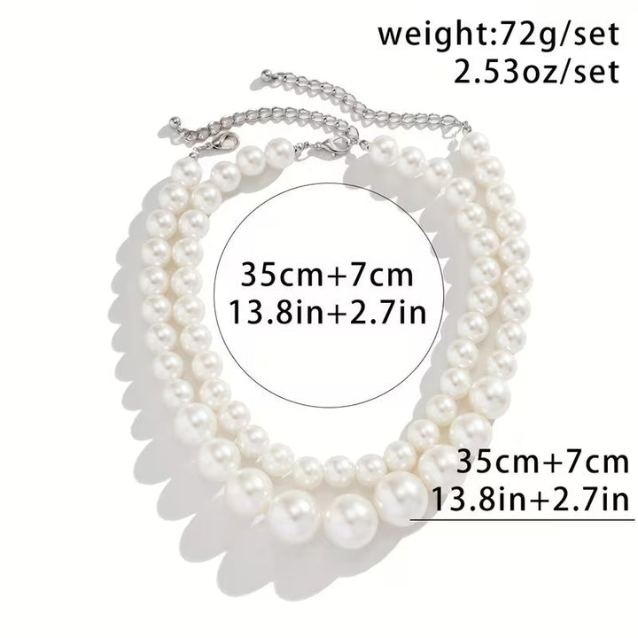 Double Statement Pearl Necklace