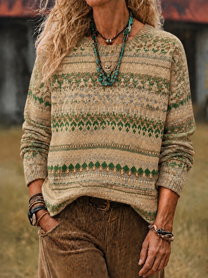 Ivy | All-Over Print Crew Neck Sweater