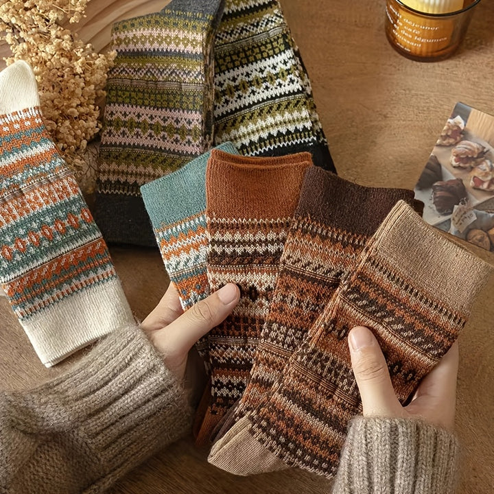 Wren | 5-Pack Retro Melange Ankle Socks