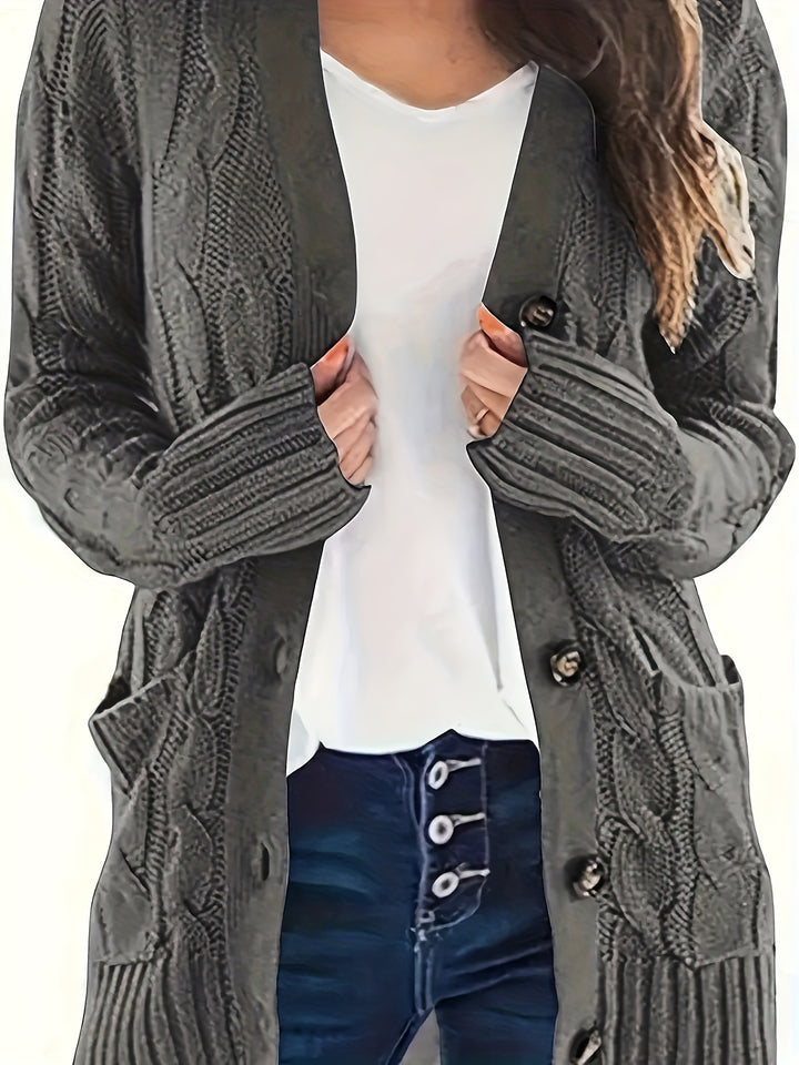 Harriet | Plus Size Cable-Knit Button Cardigan