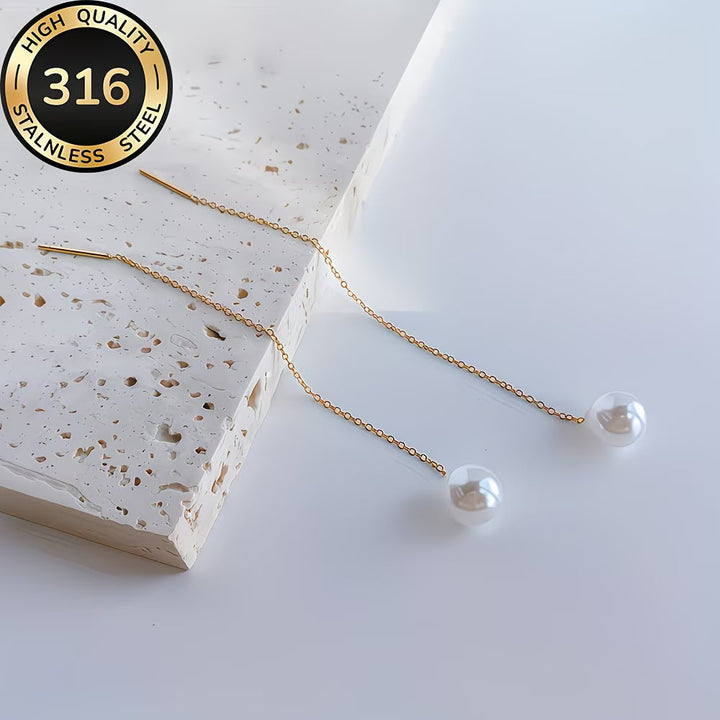 Long Tassel Pearl Earrings