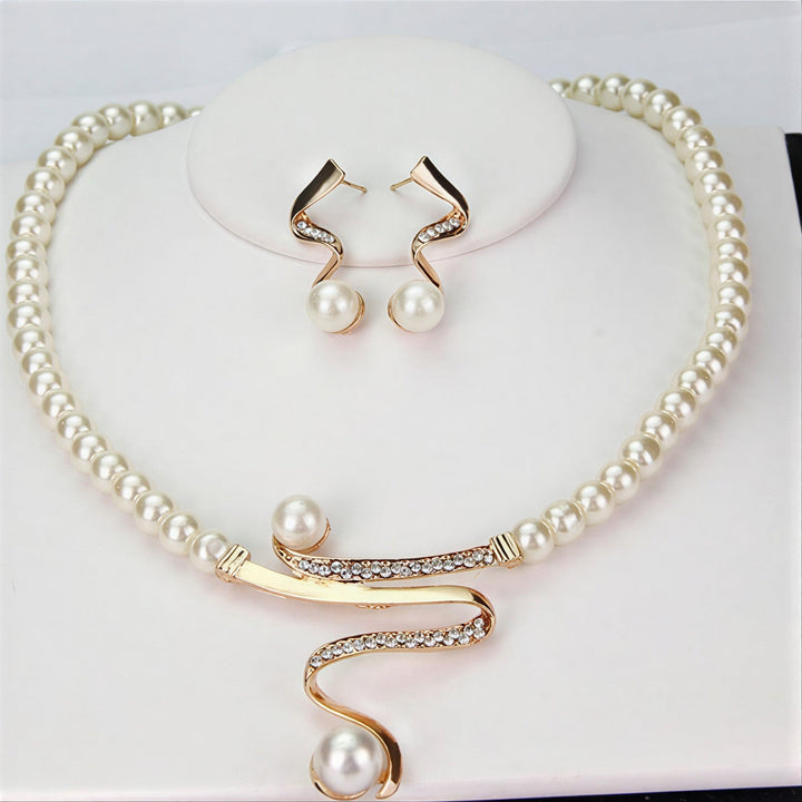 Elegant Wave Pearl Jewelry Set