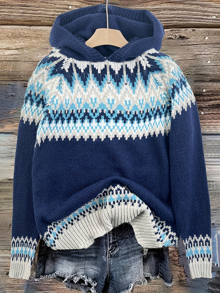 Nova | Chunky Snow-Print Hooded Sweatshirt