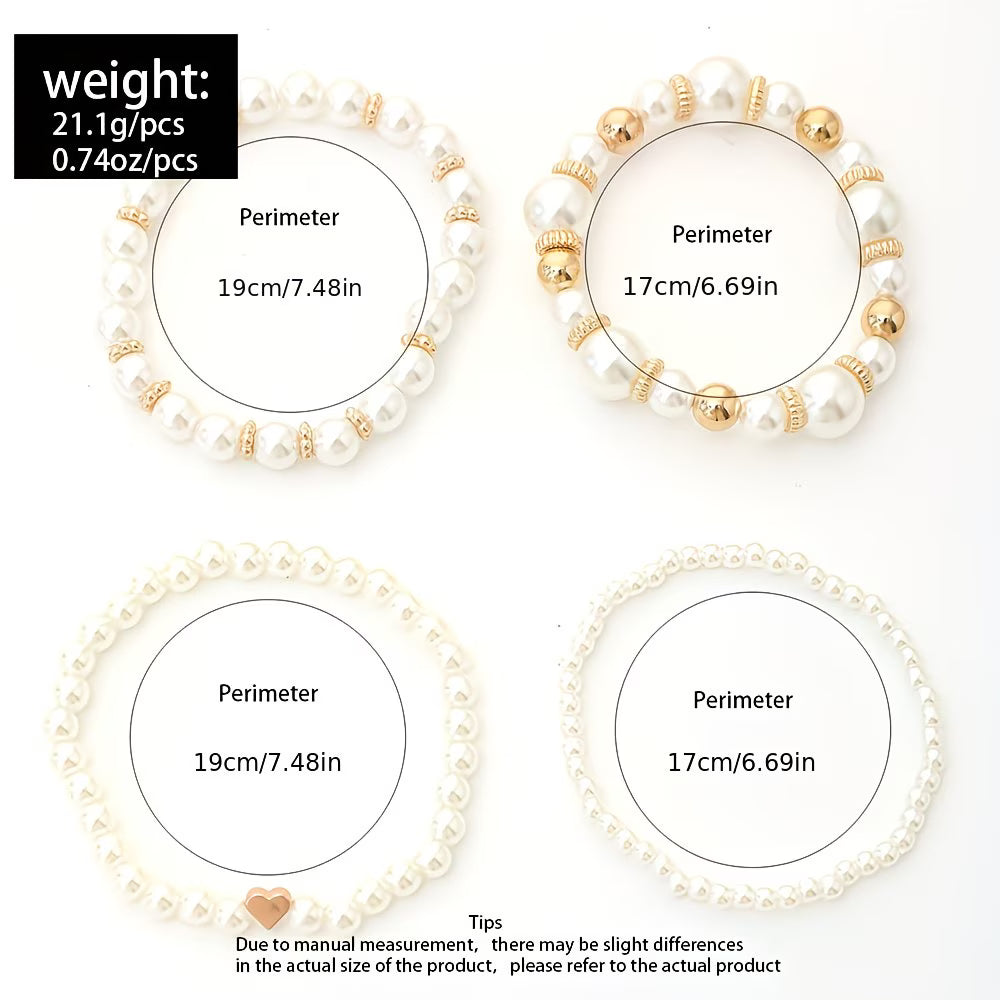 Pearl Stacking Bracelet Set of 8