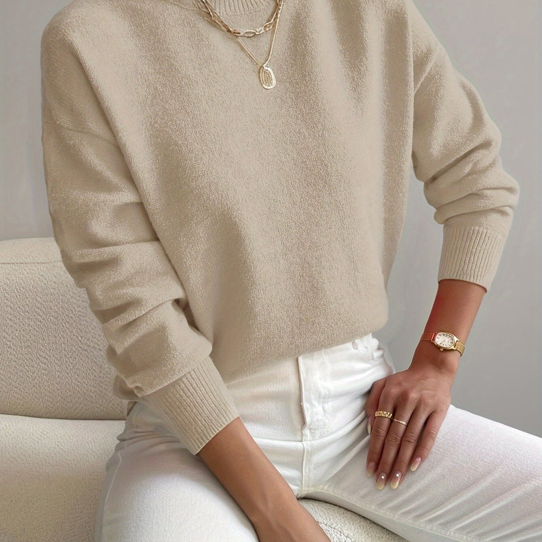 Rosalie | Mock Neck Drop-Shoulder Pullover
