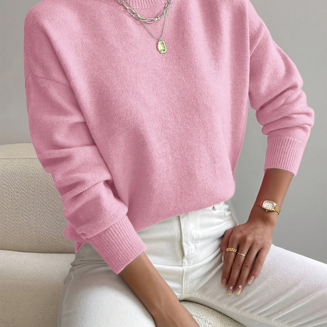 Rosalie | Mock Neck Drop-Shoulder Pullover