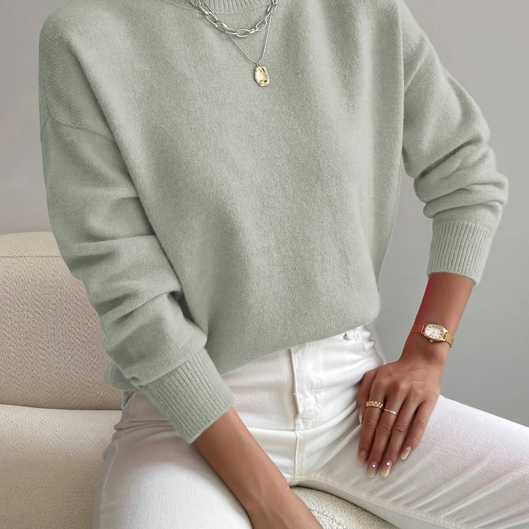 Rosalie | Mock Neck Drop-Shoulder Pullover
