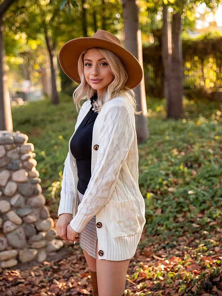 Harriet | Plus Size Cable-Knit Button Cardigan