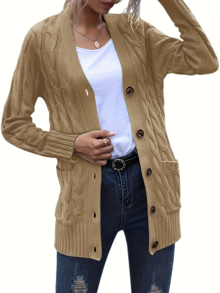 Harriet | Plus Size Cable-Knit Button Cardigan
