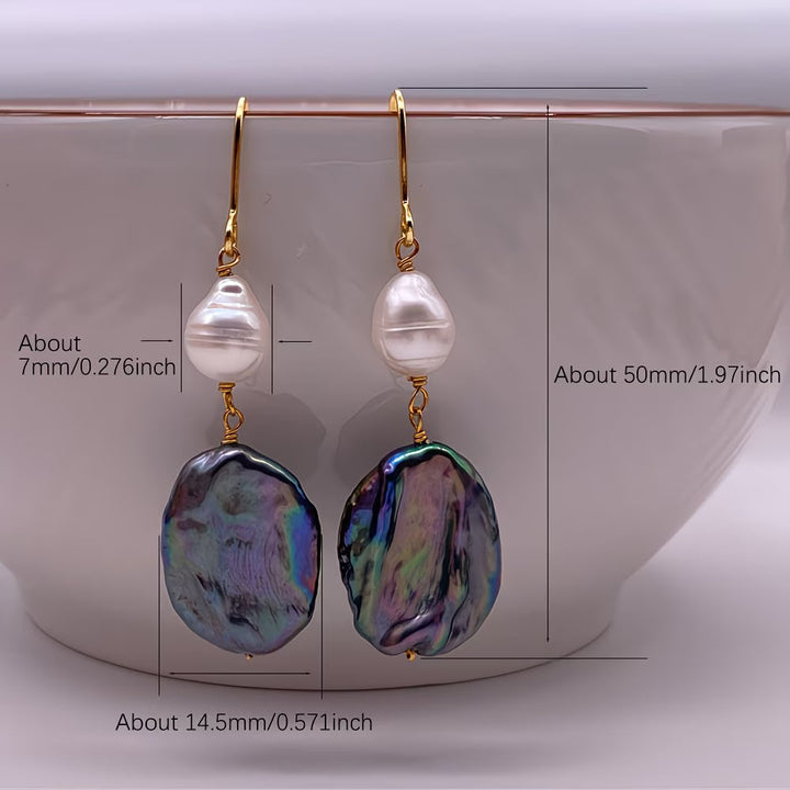 Peacock Pearl Drop Earrings