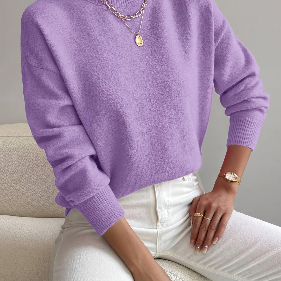 Rosalie | Mock Neck Drop-Shoulder Pullover
