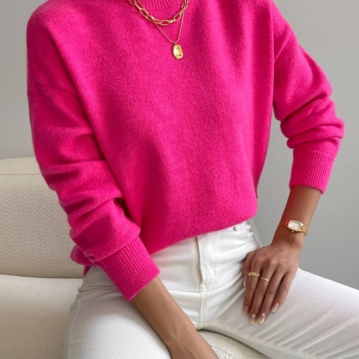 Rosalie | Mock Neck Drop-Shoulder Pullover