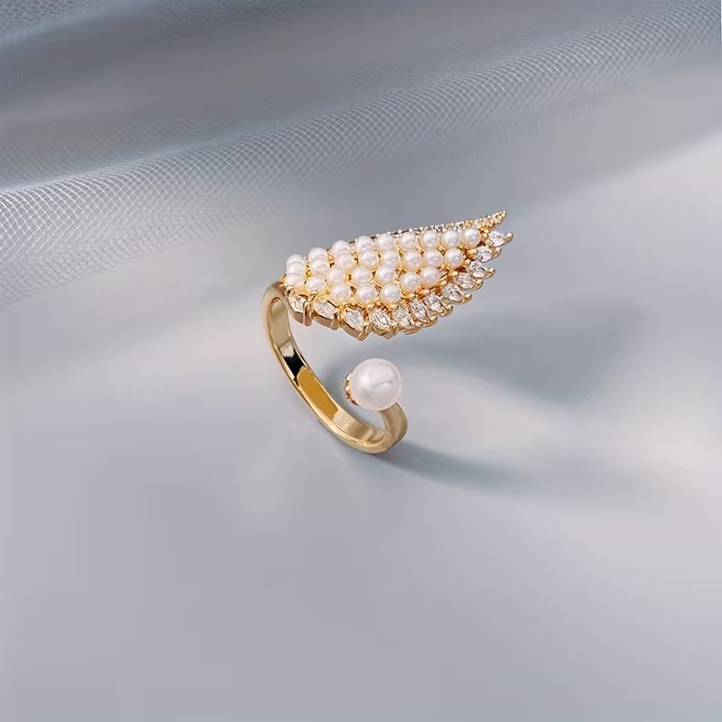 Angelic Pearl Wing Ring