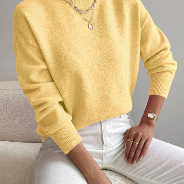 Rosalie | Mock Neck Drop-Shoulder Pullover