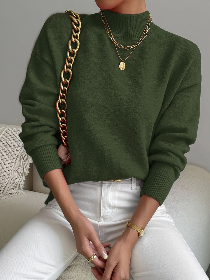 Rosalie | Mock Neck Drop-Shoulder Pullover