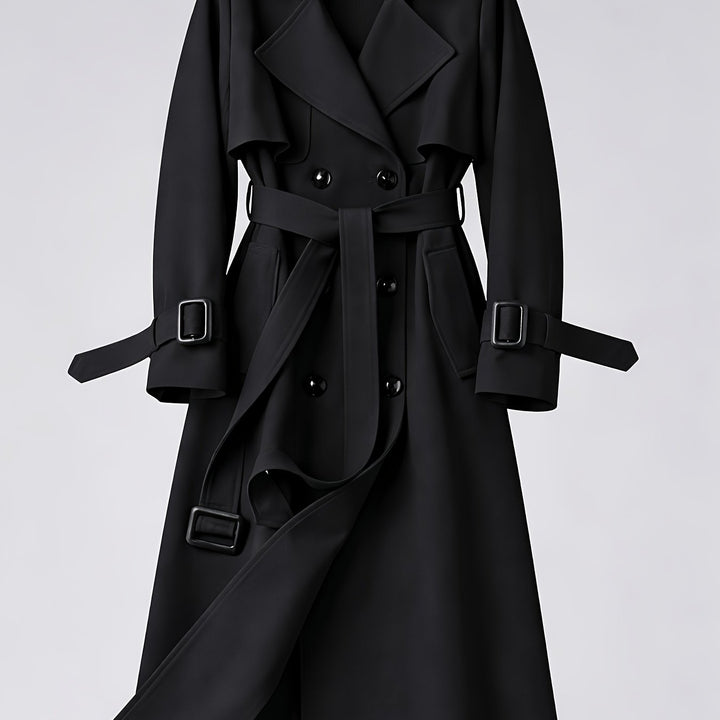 Genevieve | Double-Breasted Knee-Length Trench Coat