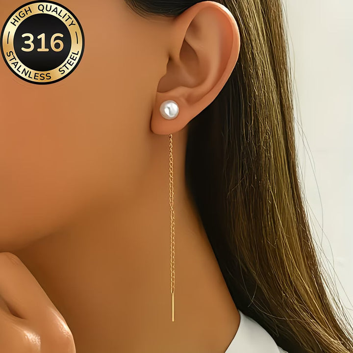 Long Tassel Pearl Earrings