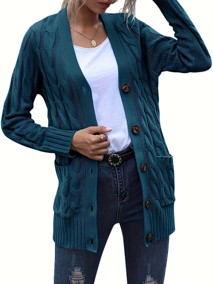 Harriet | Plus Size Cable-Knit Button Cardigan