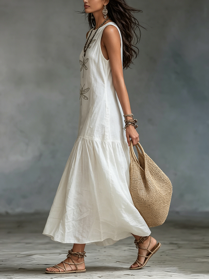 Dragonfly | Sleeveless Summer Maxi Dress