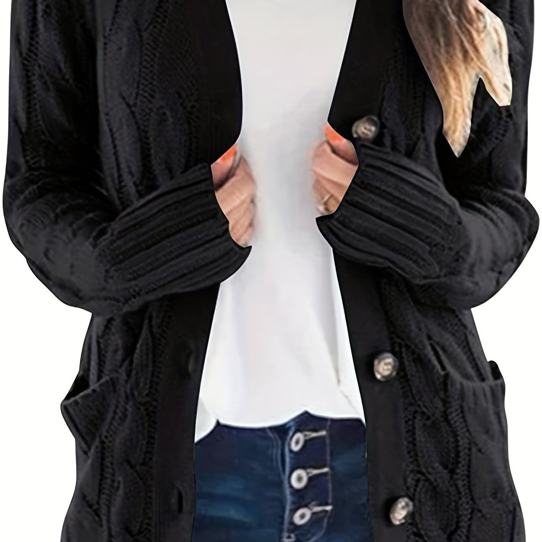 Harriet | Plus Size Cable-Knit Button Cardigan