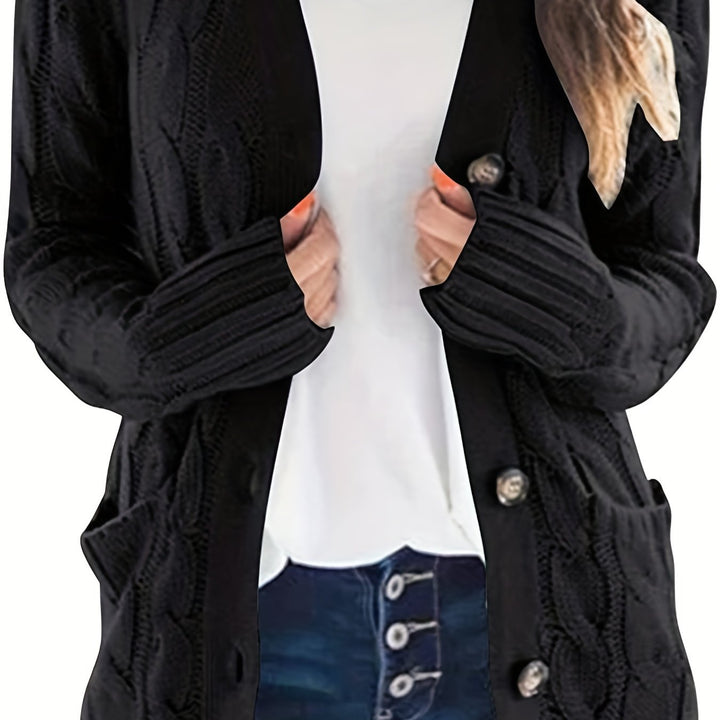 Harriet | Plus Size Cable-Knit Button Cardigan