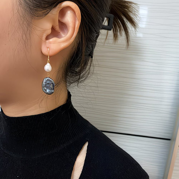 Peacock Pearl Drop Earrings