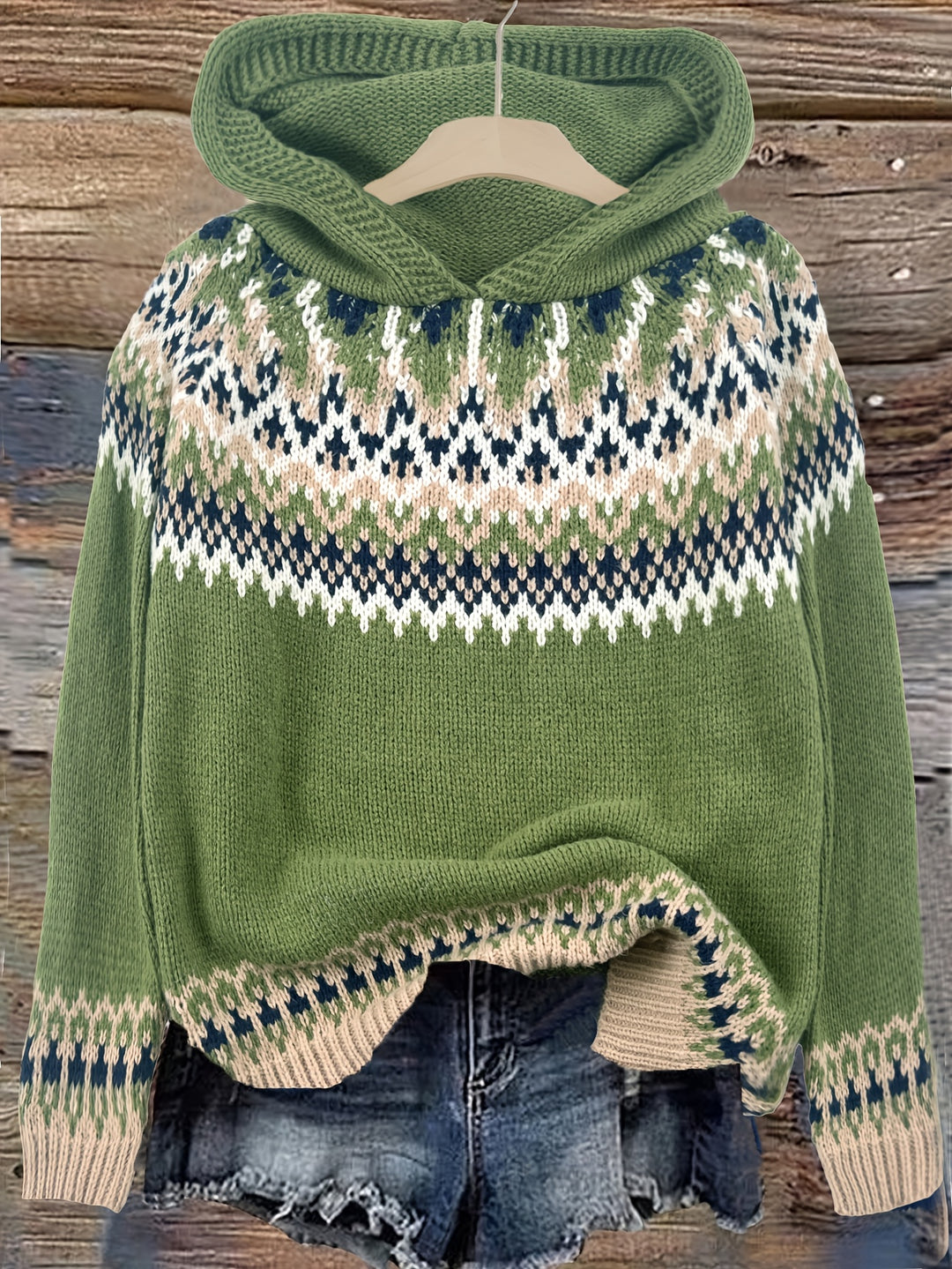 Nova | Chunky Snow-Print Hooded Sweatshirt