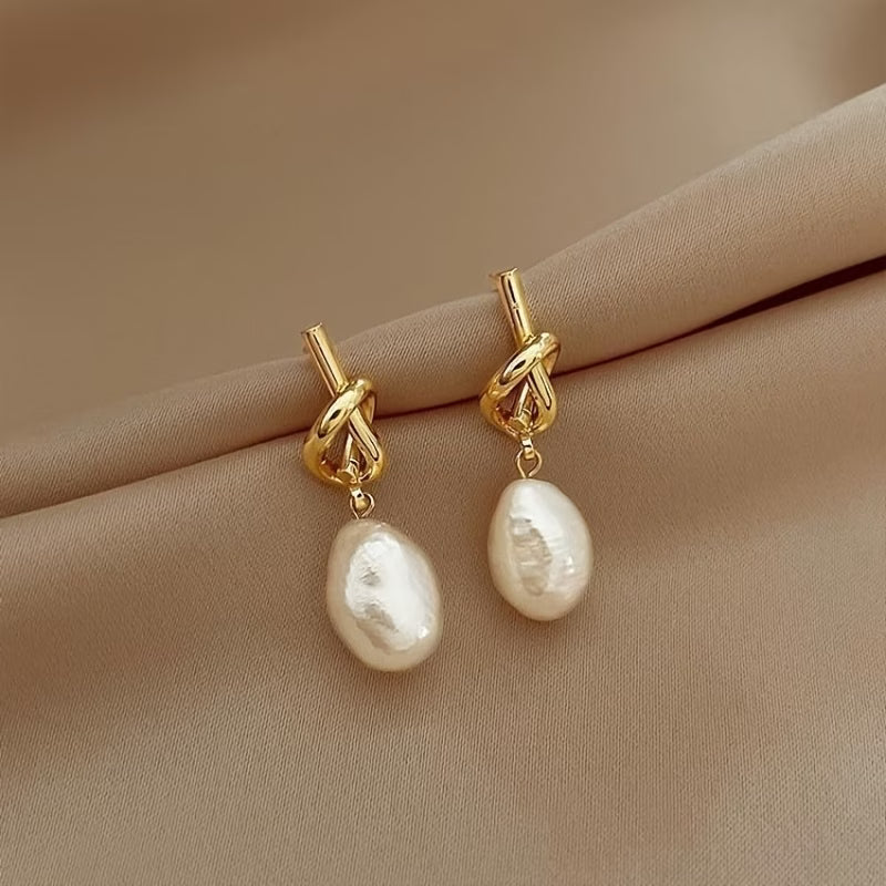 Knotted Pearl Earrings