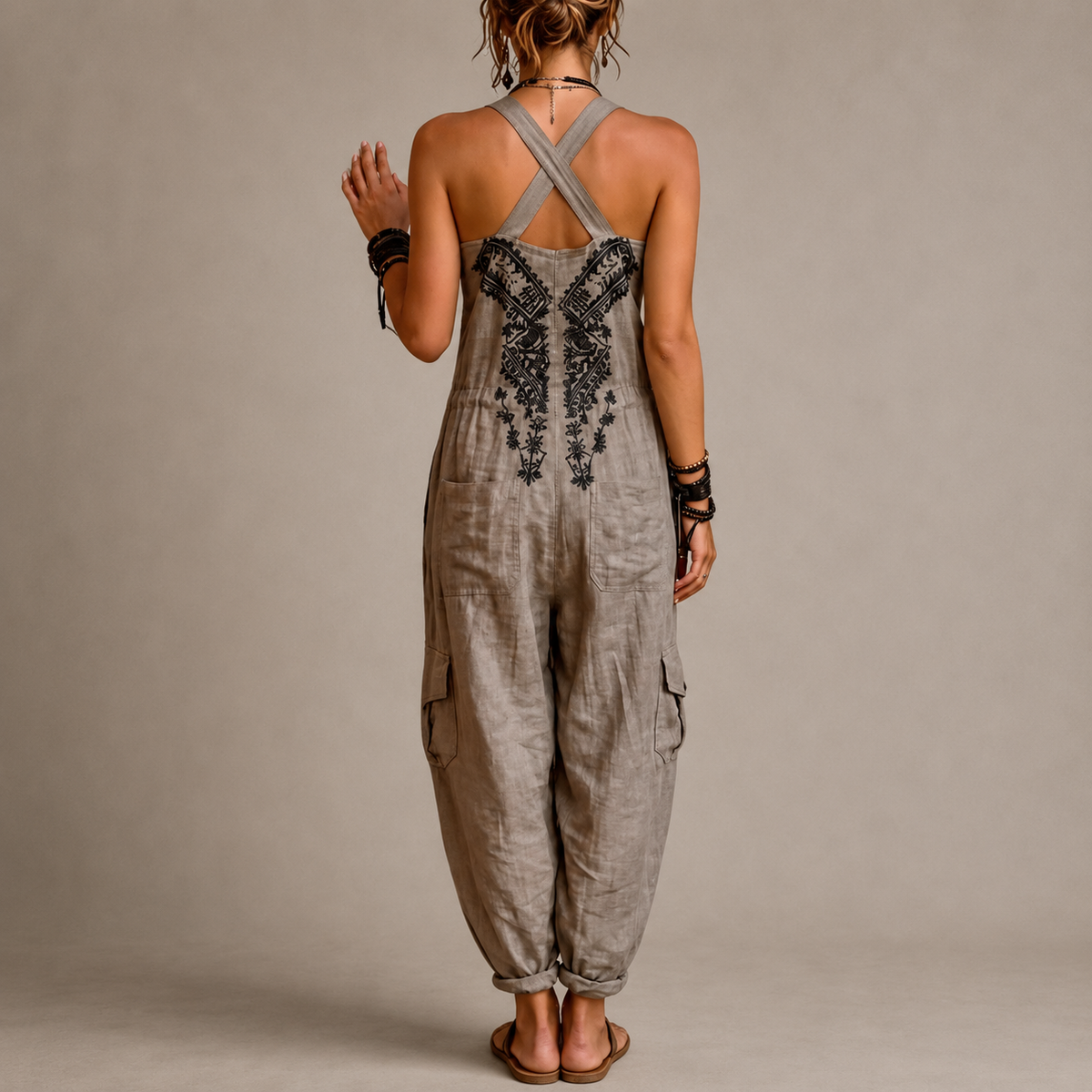 Astrid – Embroidered boho jumpsuit