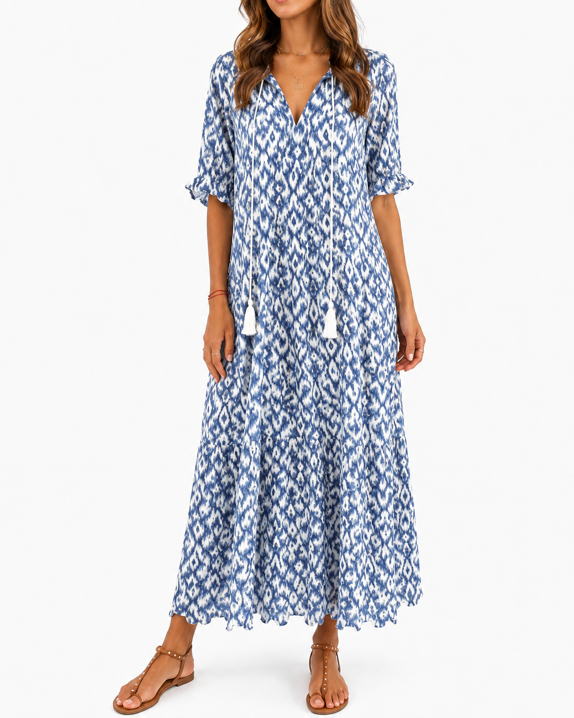 Aria | Tummy-Smoothing Boho Maxi Dress