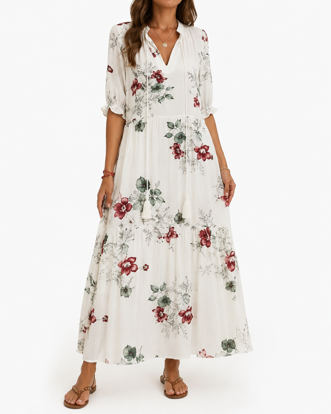 Aria | Tummy-Smoothing Boho Maxi Dress