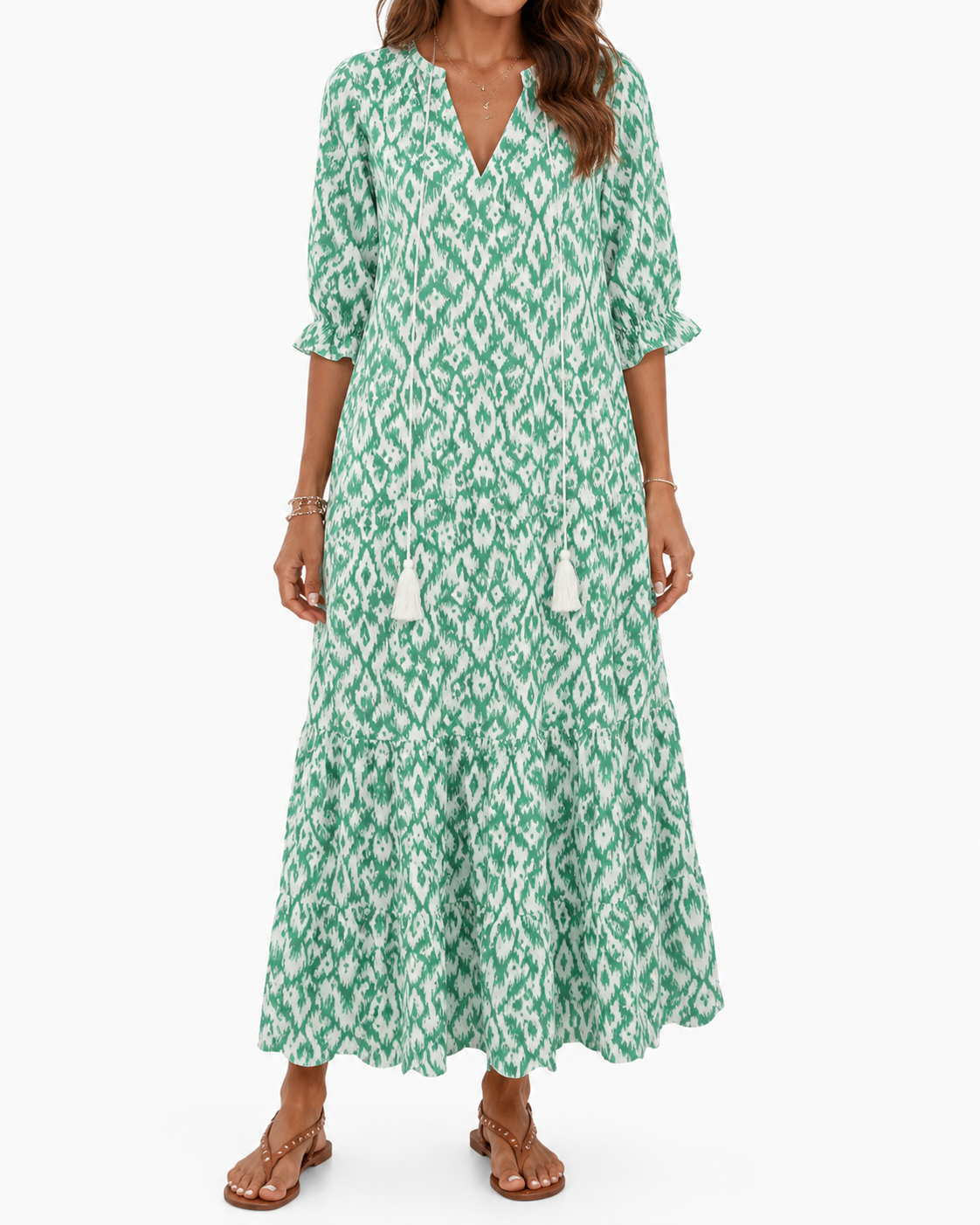 Aria | Tummy-Smoothing Boho Maxi Dress