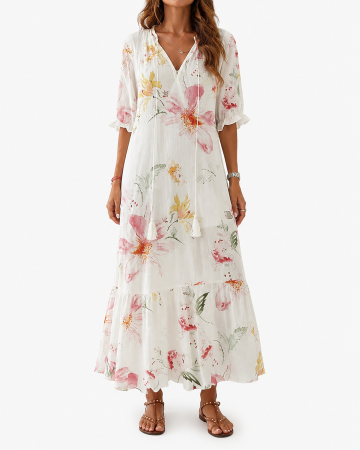 Aria | Tummy-Smoothing Boho Maxi Dress