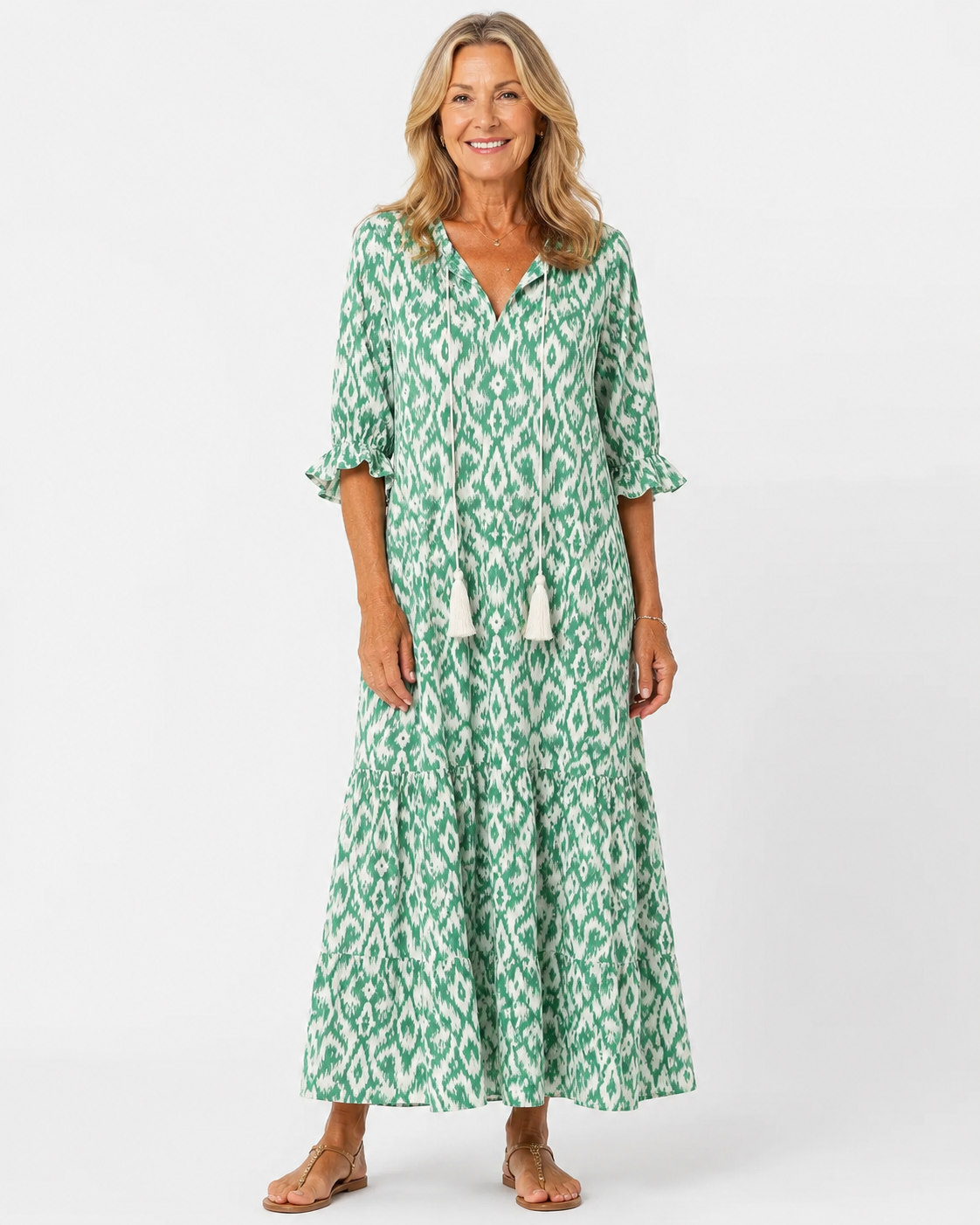 Aria | Tummy-Smoothing Boho Maxi Dress