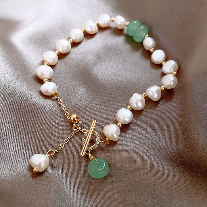 Natural Pearl & Jade Bracelet