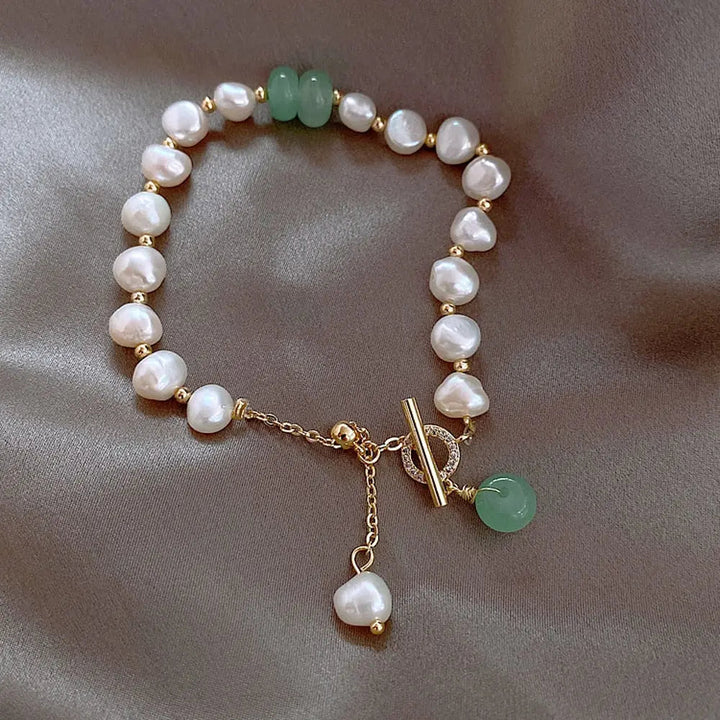 Natural Pearl & Jade Bracelet