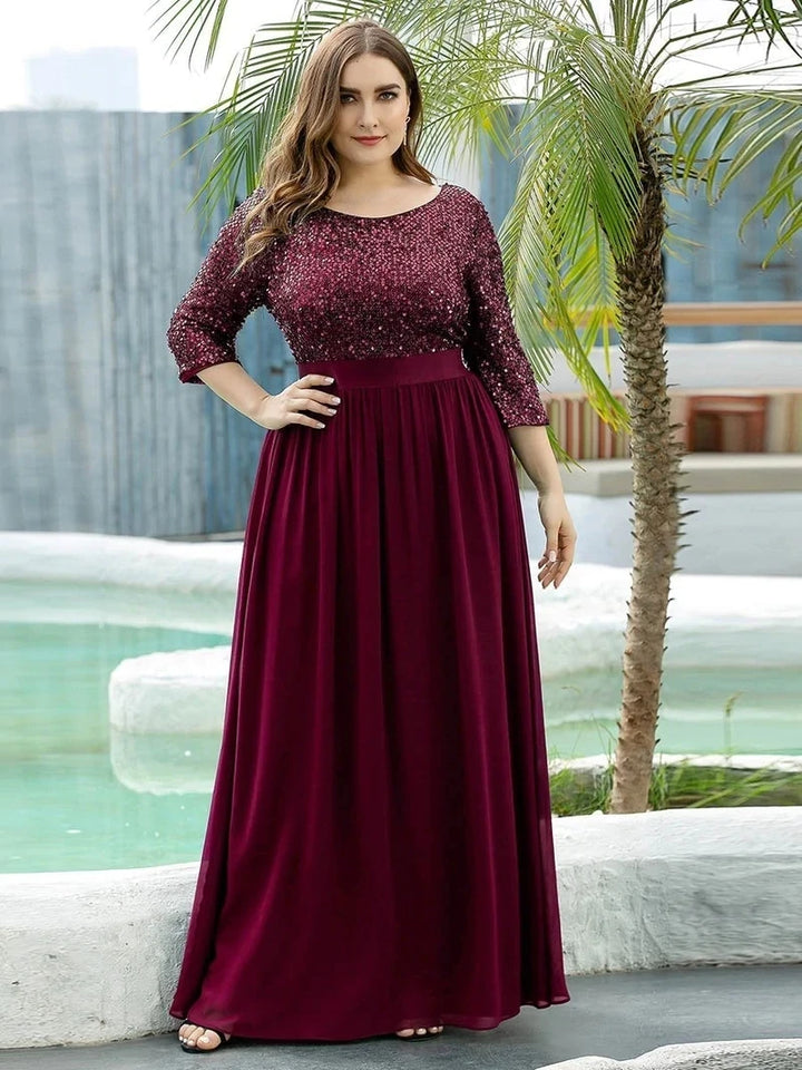 Odette | Long Sleeve Sequin A-Line Dress