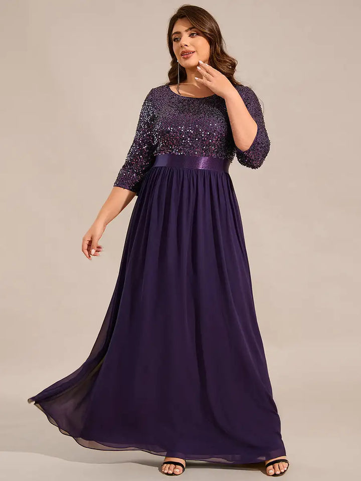 Odette | Long Sleeve Sequin A-Line Dress