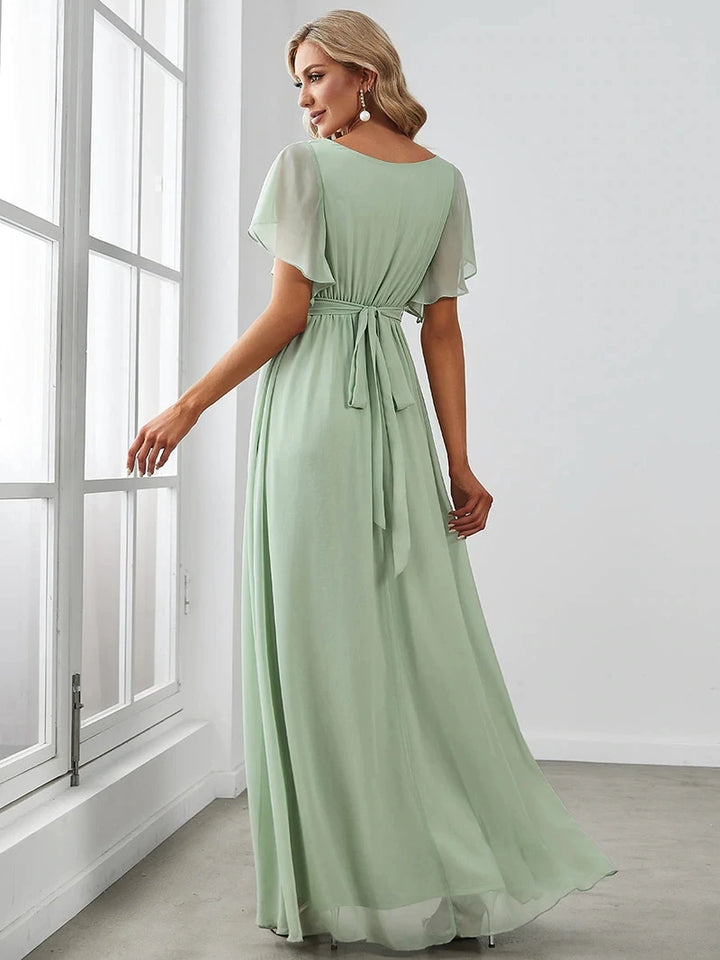 Simone | Classic A-Line Chiffon Evening Gown