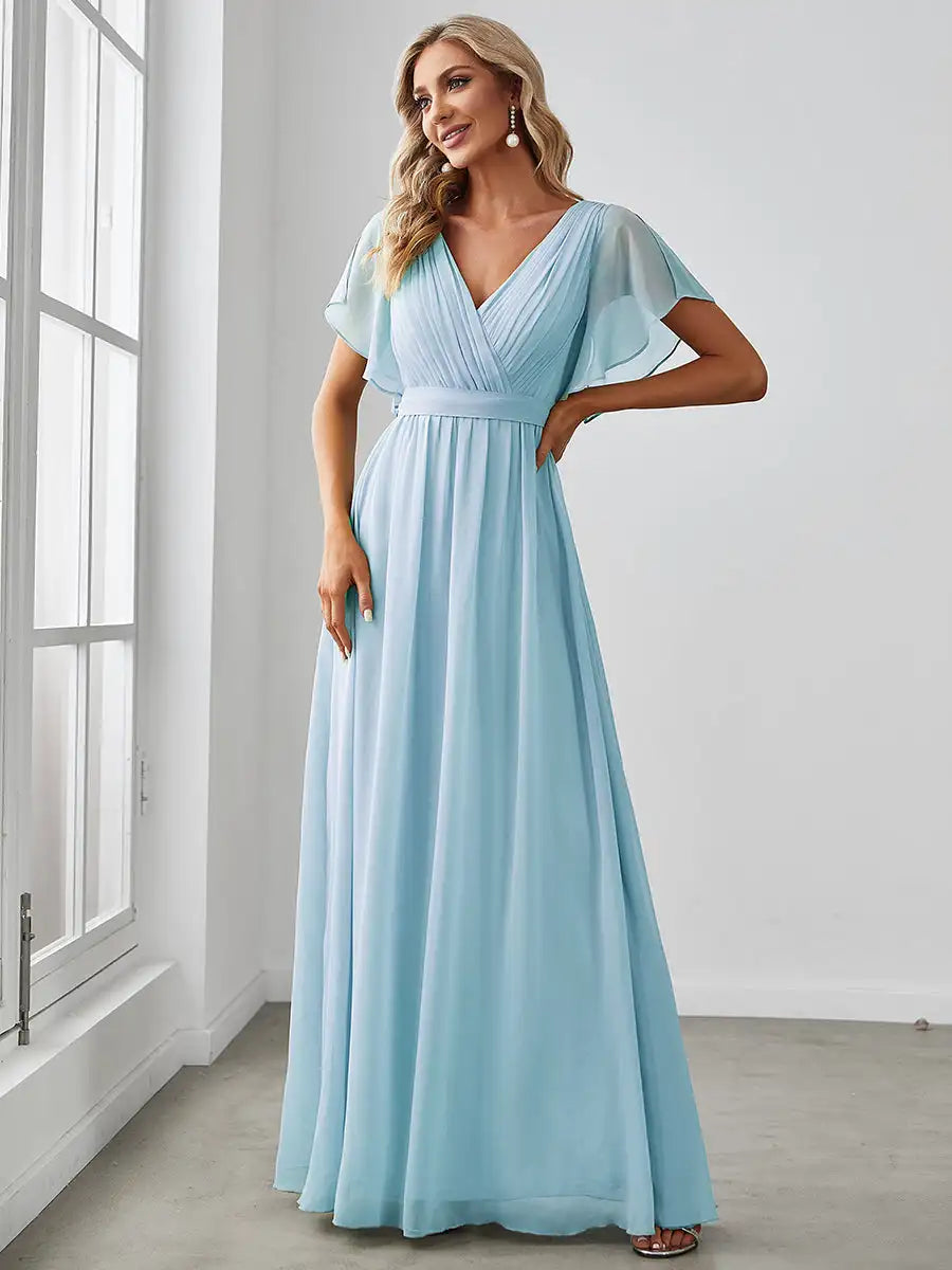 Simone | Classic A-Line Chiffon Evening Gown