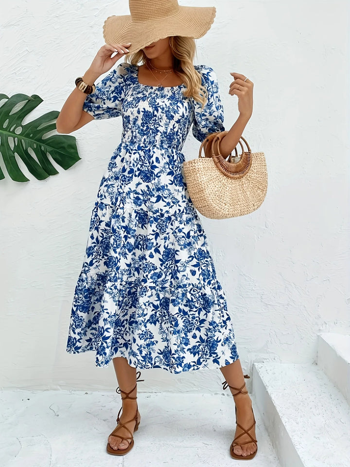 Dahlia | Collared Floral Maxi Dress
